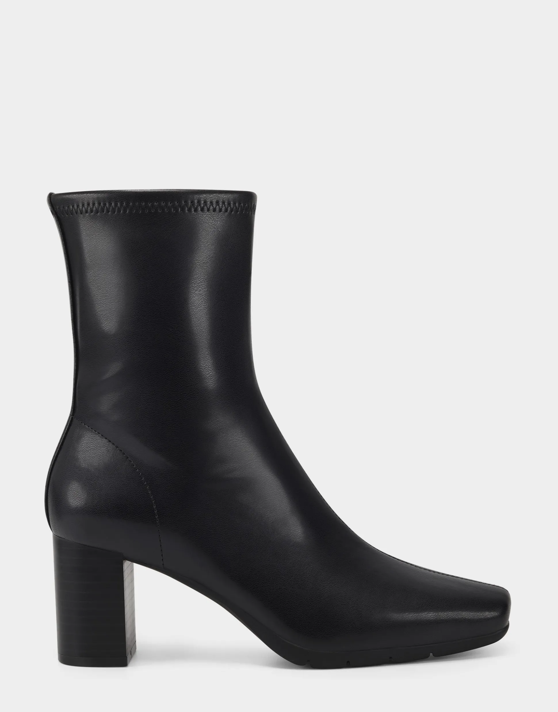 Comfortable Women's Ankle Boot in Black Faux Leather