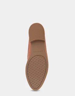 Comfortable Women's Backless Slip On Loafer in Tan Faux Leather