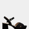 Comfortable Women's Crisscross Platform Sandal in Black Suede