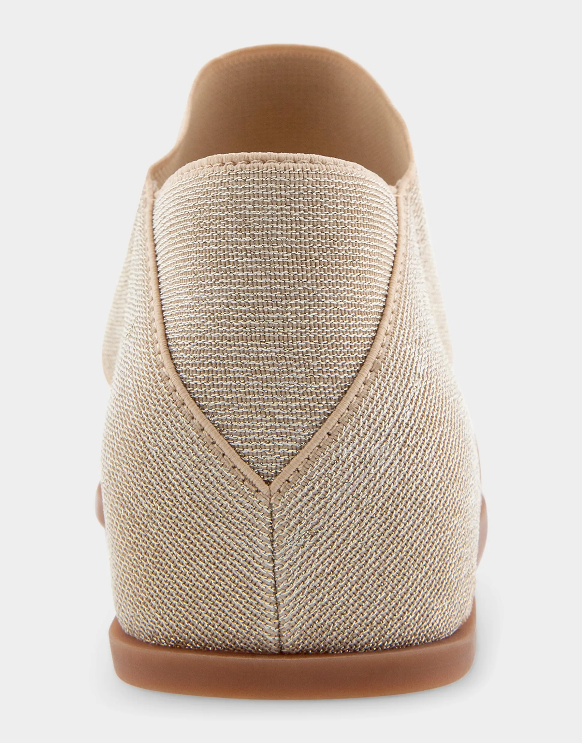 Comfortable Women's Elastic Banded Mini Wedge Sandal in Soft Gold Elastic Fabric