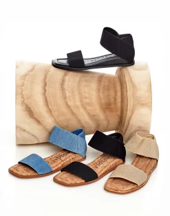 Comfortable Women's Elastic Banded Mini Wedge Sandal in Soft Gold Elastic Fabric
