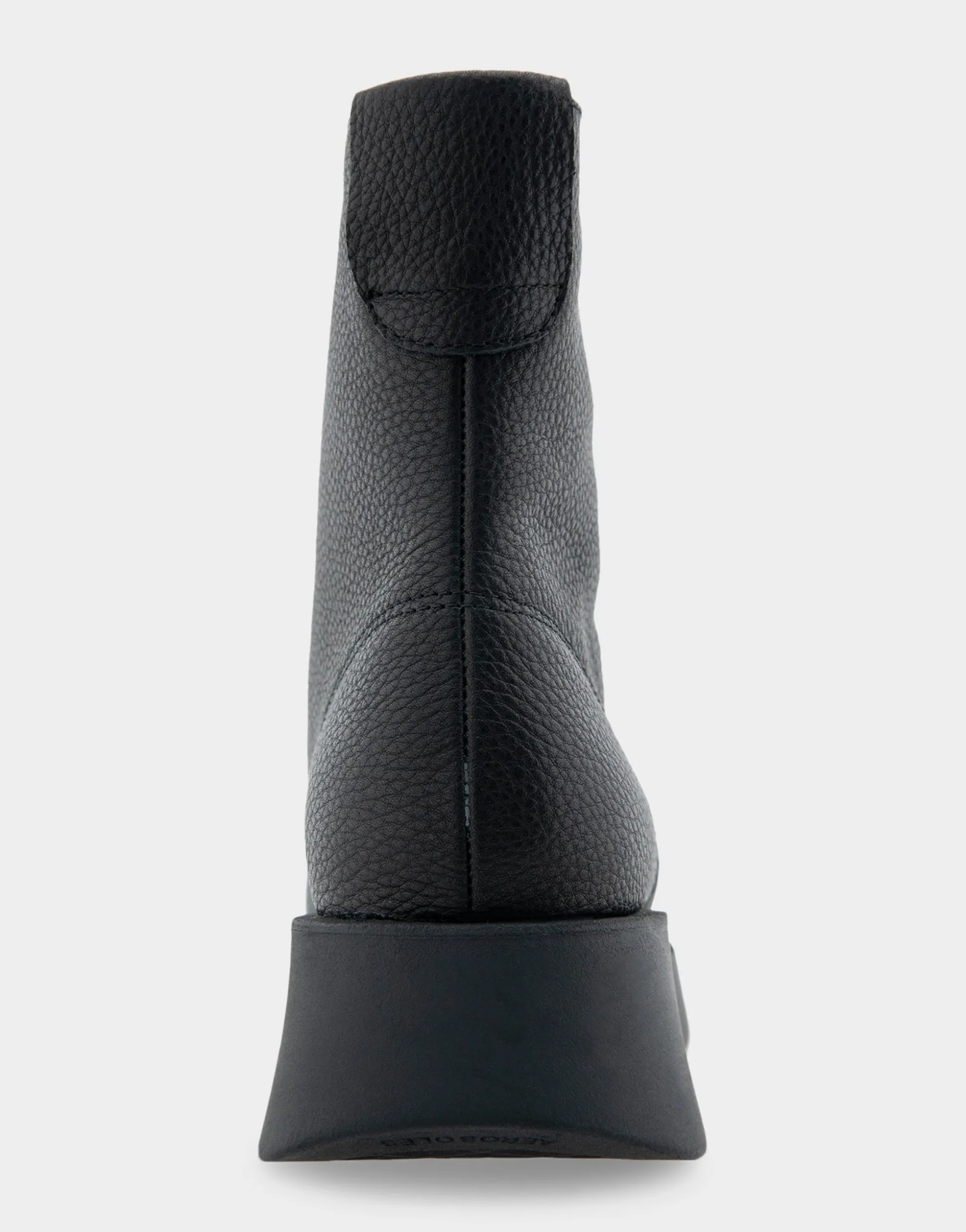 Comfortable Women's Flexible Molded Unit Front Zip Bootie in Black Pebbled Leather