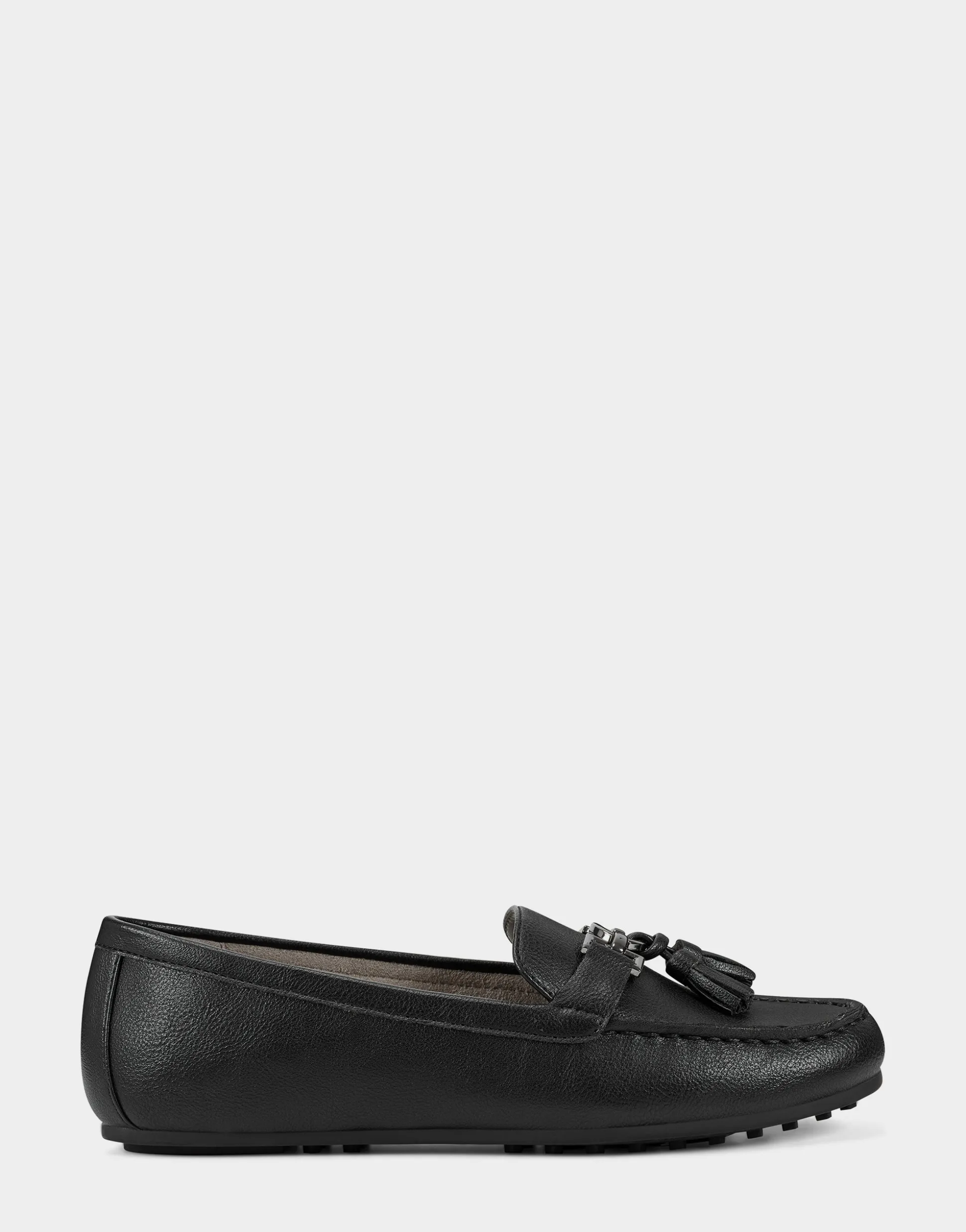Comfortable Women's Loafer in Black Faux Leather