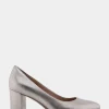 Comfortable Women's Mid Heel Pump in Champagne Genuine Leather