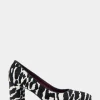 Comfortable Women's Mid Heel Pump in Zebra Print Calf Hair