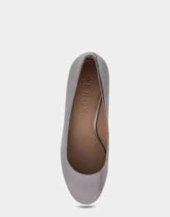 Comfortable Women's Mid Heel Pump in Gunmetal Genuine Leather