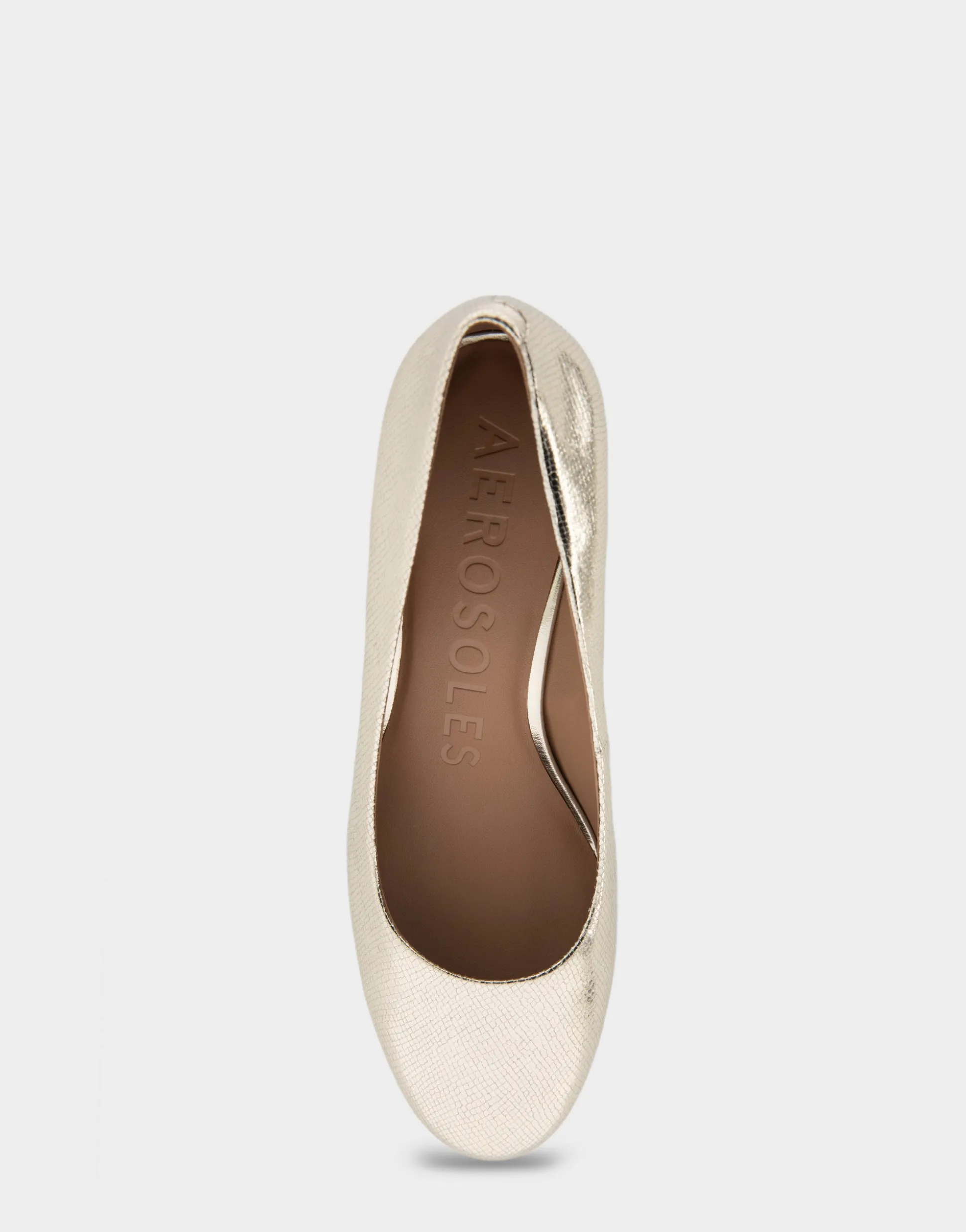 Comfortable Women's Mid Heel Pump in Soft Gold Leather