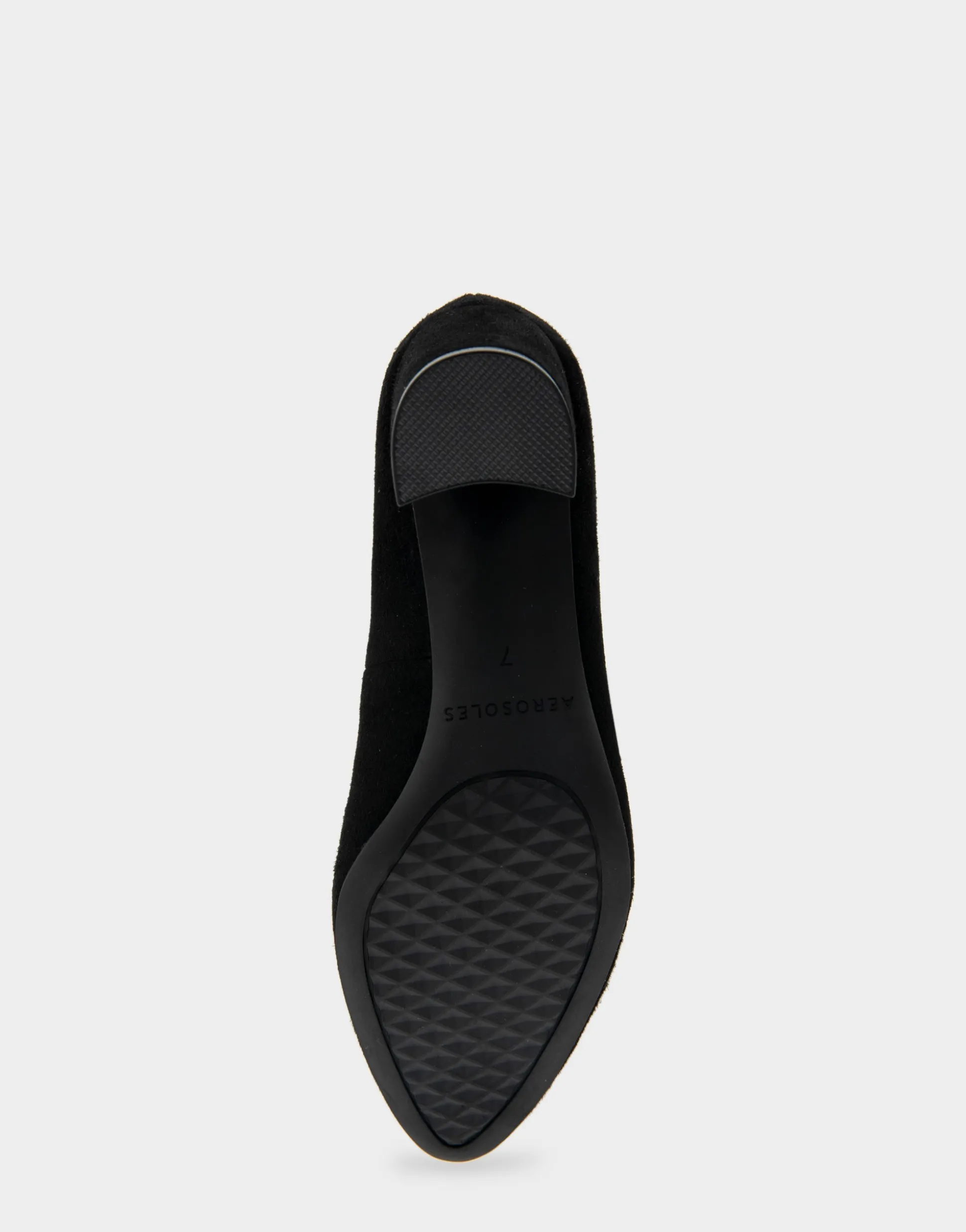 Comfortable Women's Mid Heel Pump in Genuine Black Suede