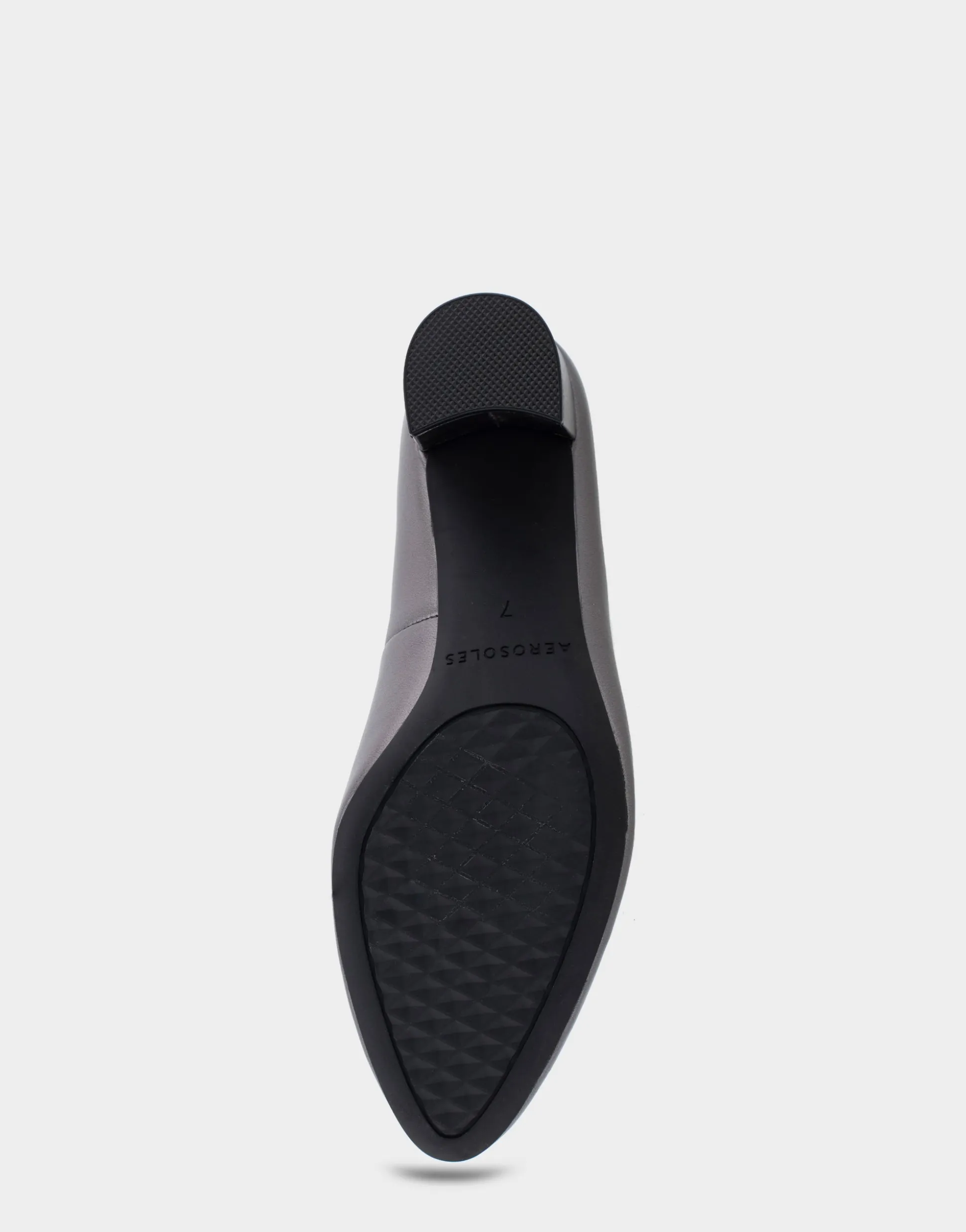 Comfortable Women's Mid Heel Pump in Gunmetal Genuine Leather