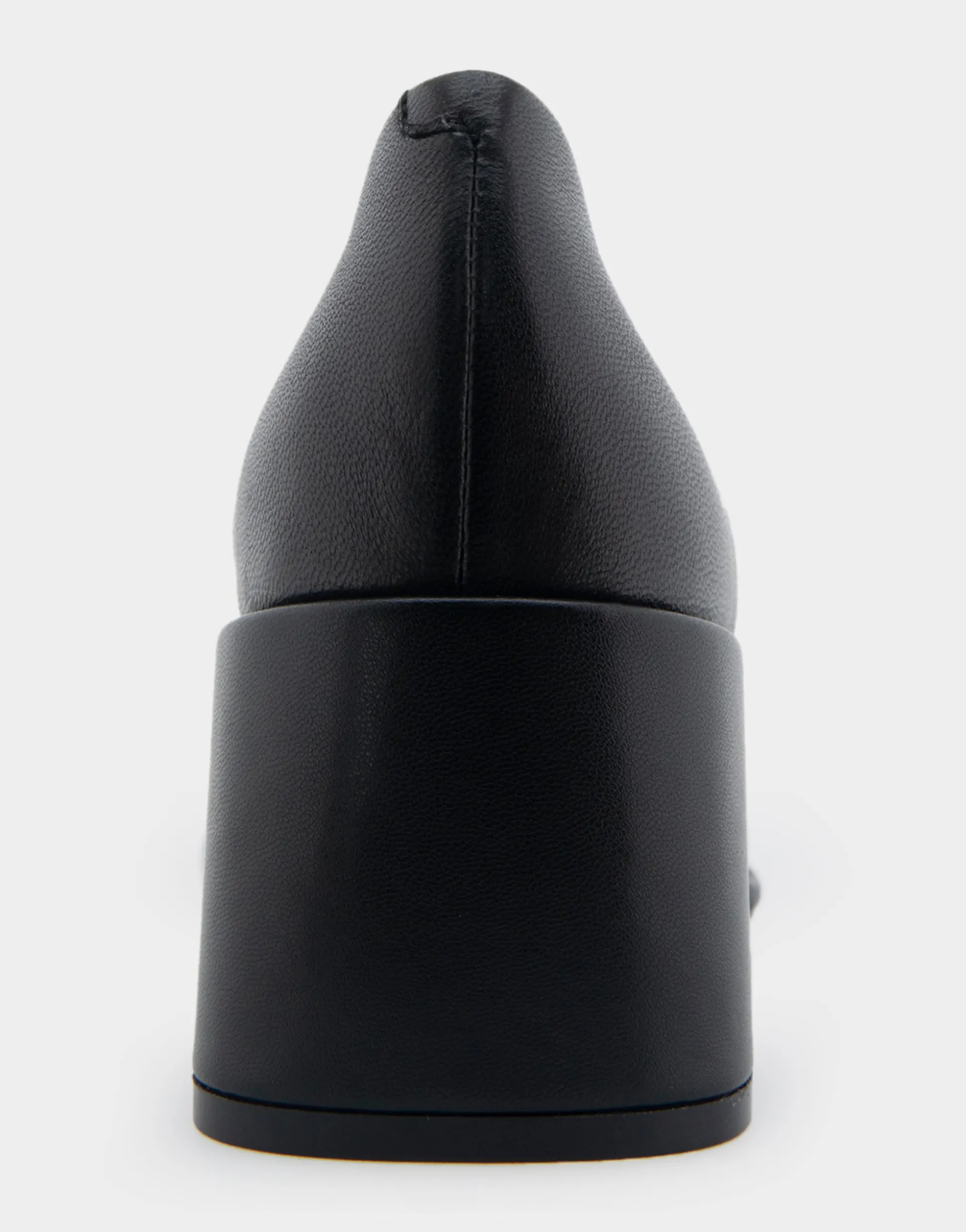Comfortable Women's Mid Heel Pump in Black Genuine Leather