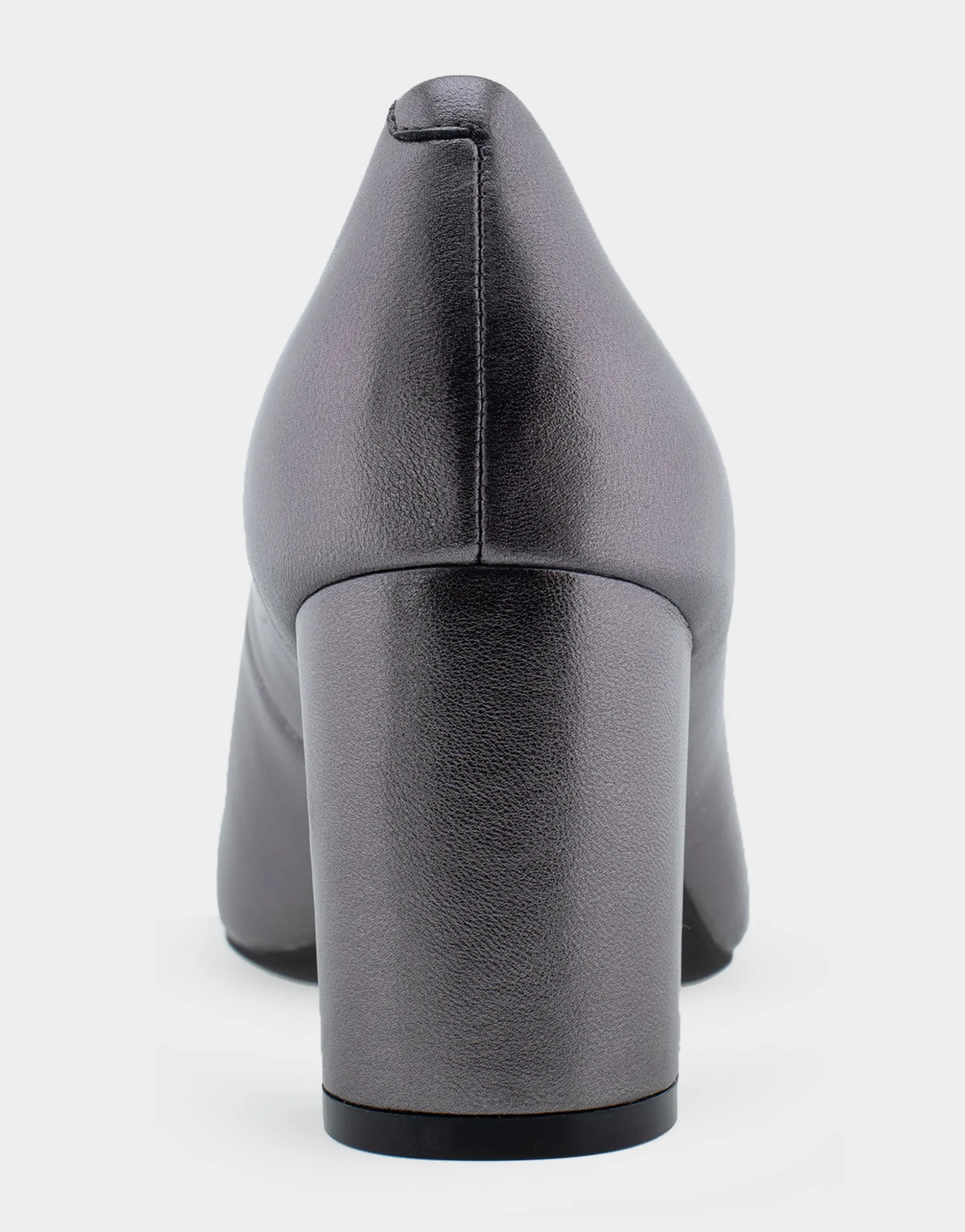 Comfortable Women's Mid Heel Pump in Gunmetal Genuine Leather