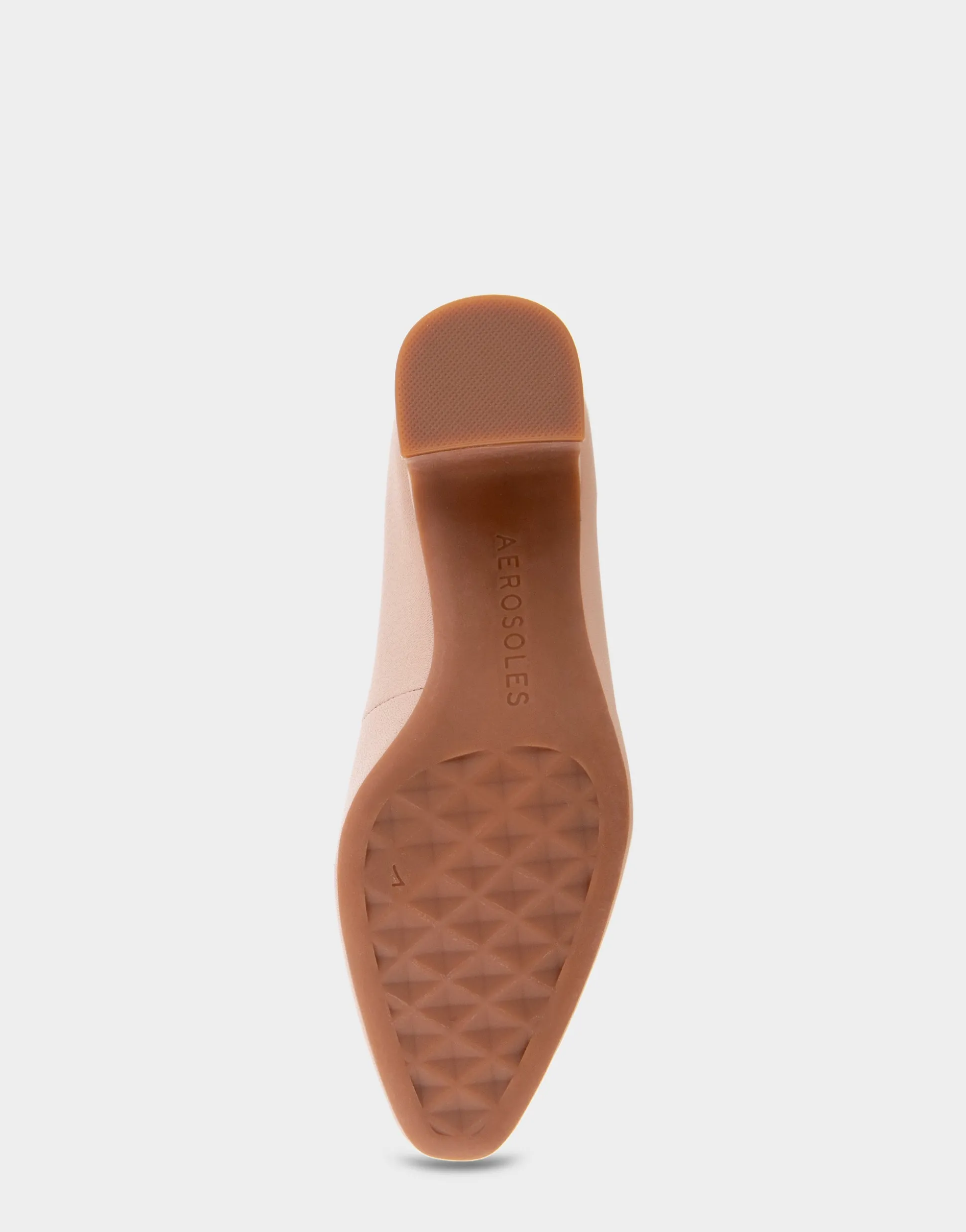 Comfortable Women's Mid-heel Pump in Cipria Leather