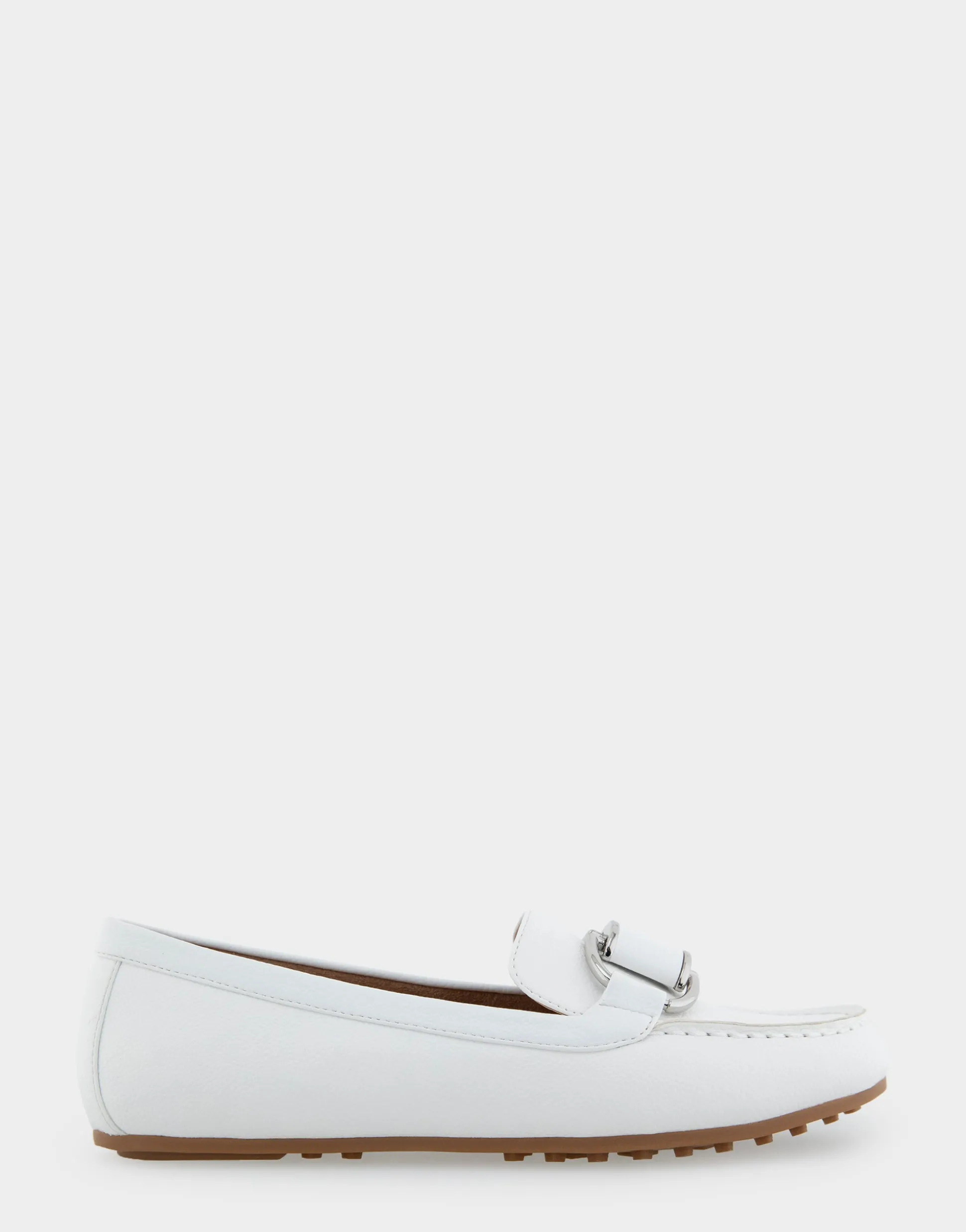 Comfortable Women's Ornamented Loafer in White Faux Leather
