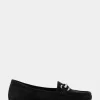 Comfortable Women's Ornamented Driver in Black Faux Suede