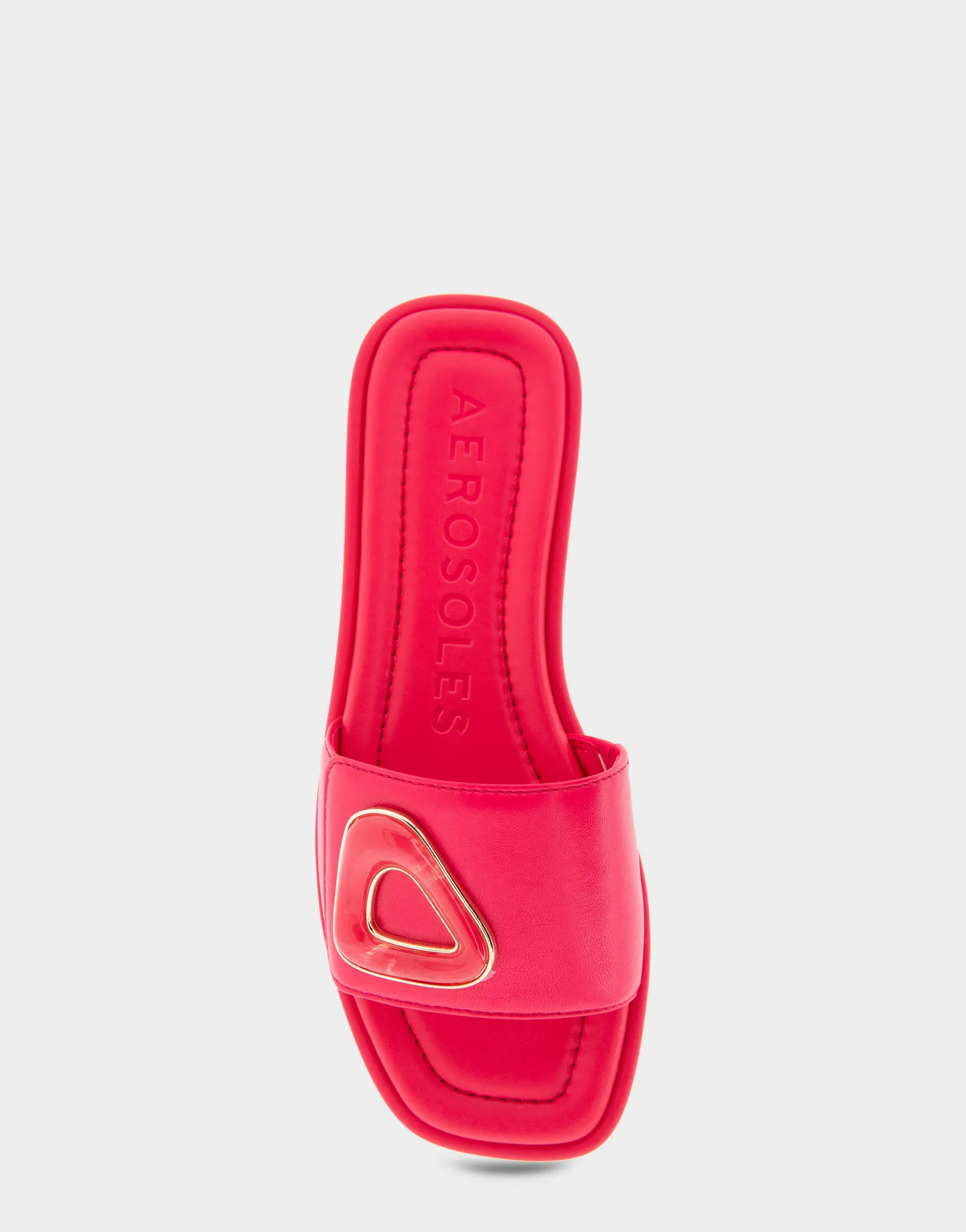 Comfortable Women's Ornamented Single Band Slide Sandal in Virtual Pink Leather