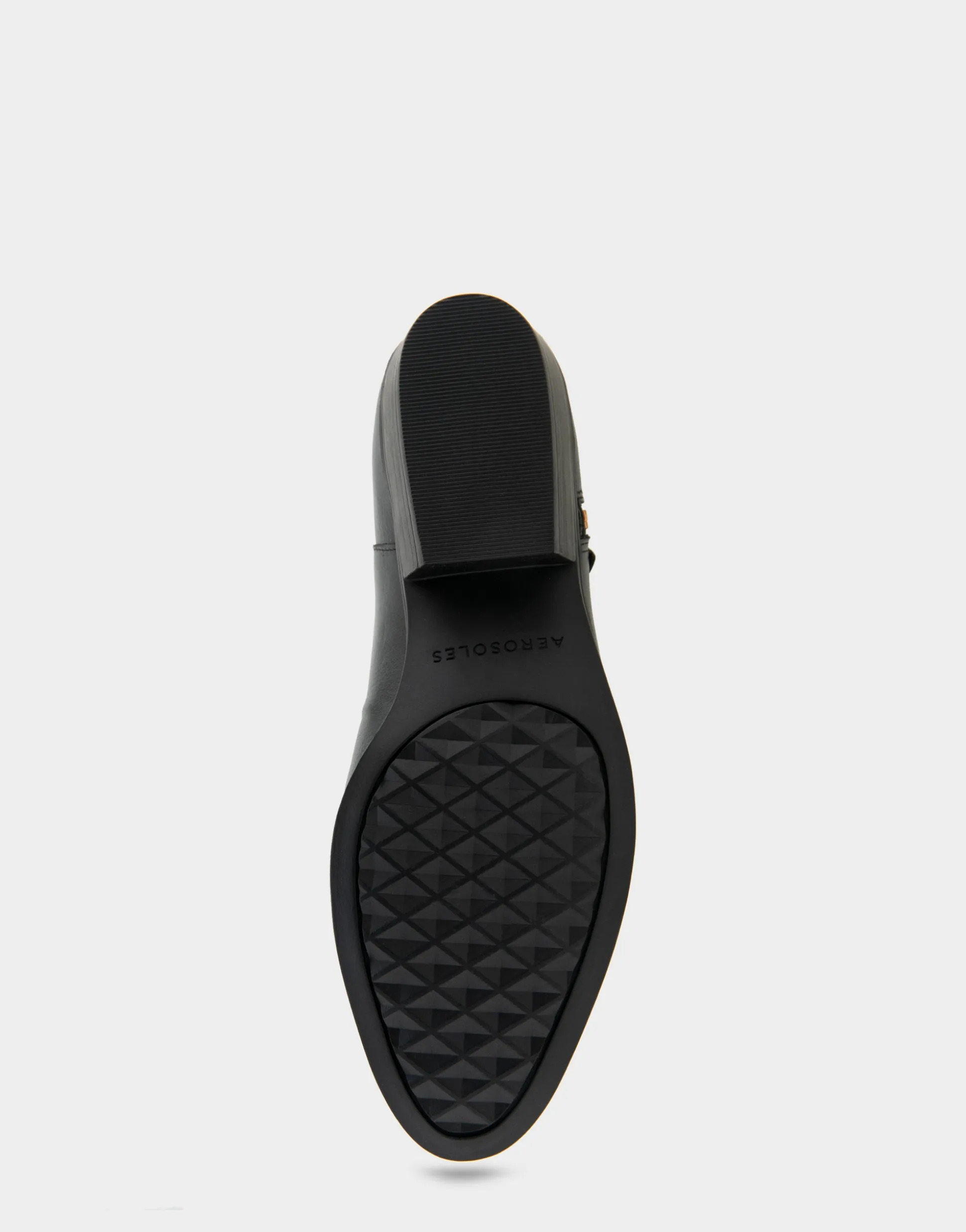 Comfortable Women's Ornamented Zipper Low Bootie in Black Burnished Leather Leather
