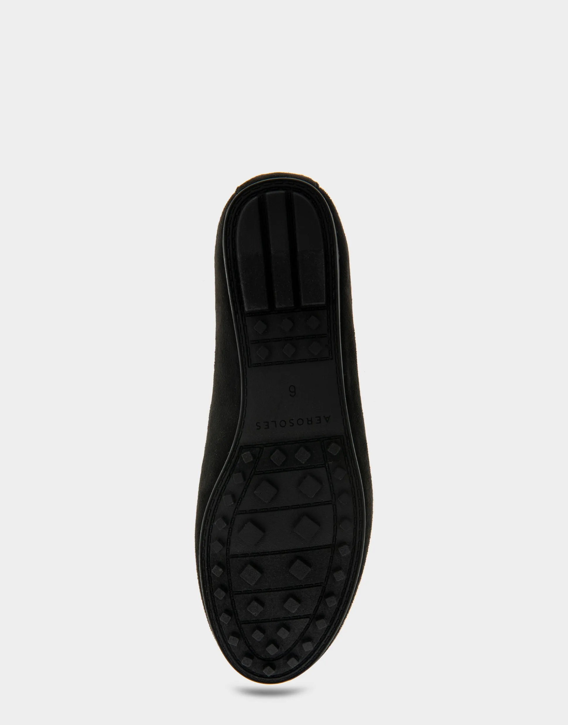 Comfortable Women's Ornamented Driver in Black Faux Suede