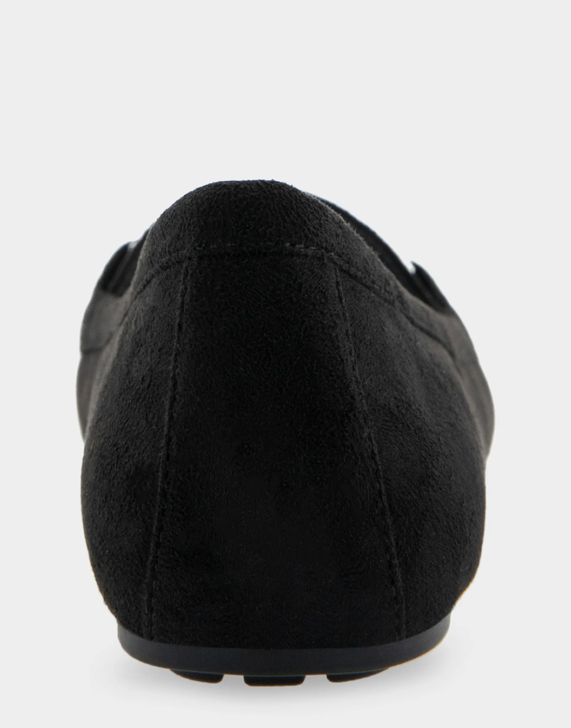 Comfortable Women's Ornamented Driver in Black Faux Suede