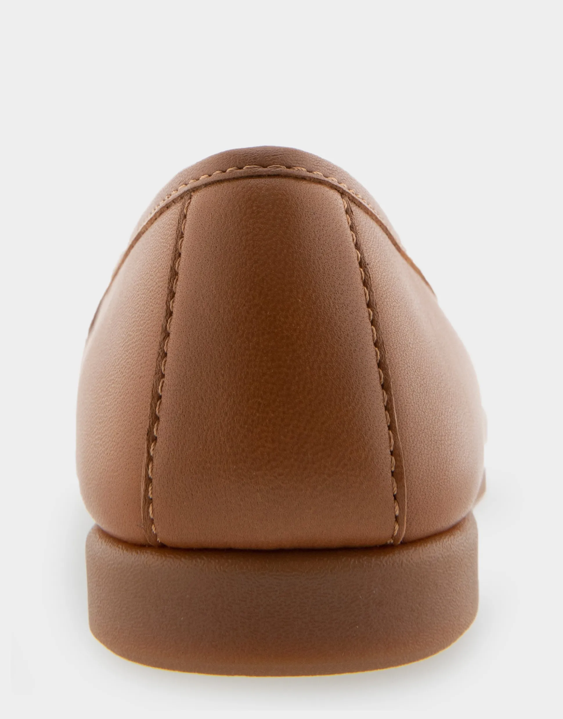 Comfortable Women's Ornamented Flat in Tan Genuine Leather