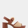 Comfortable Women's Quarter Strap Platform Sandal in Natural Raffia Combo Raffia Fabric