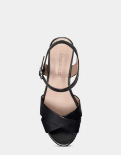 Comfortable Women's Sandal in Black Genuine Leather