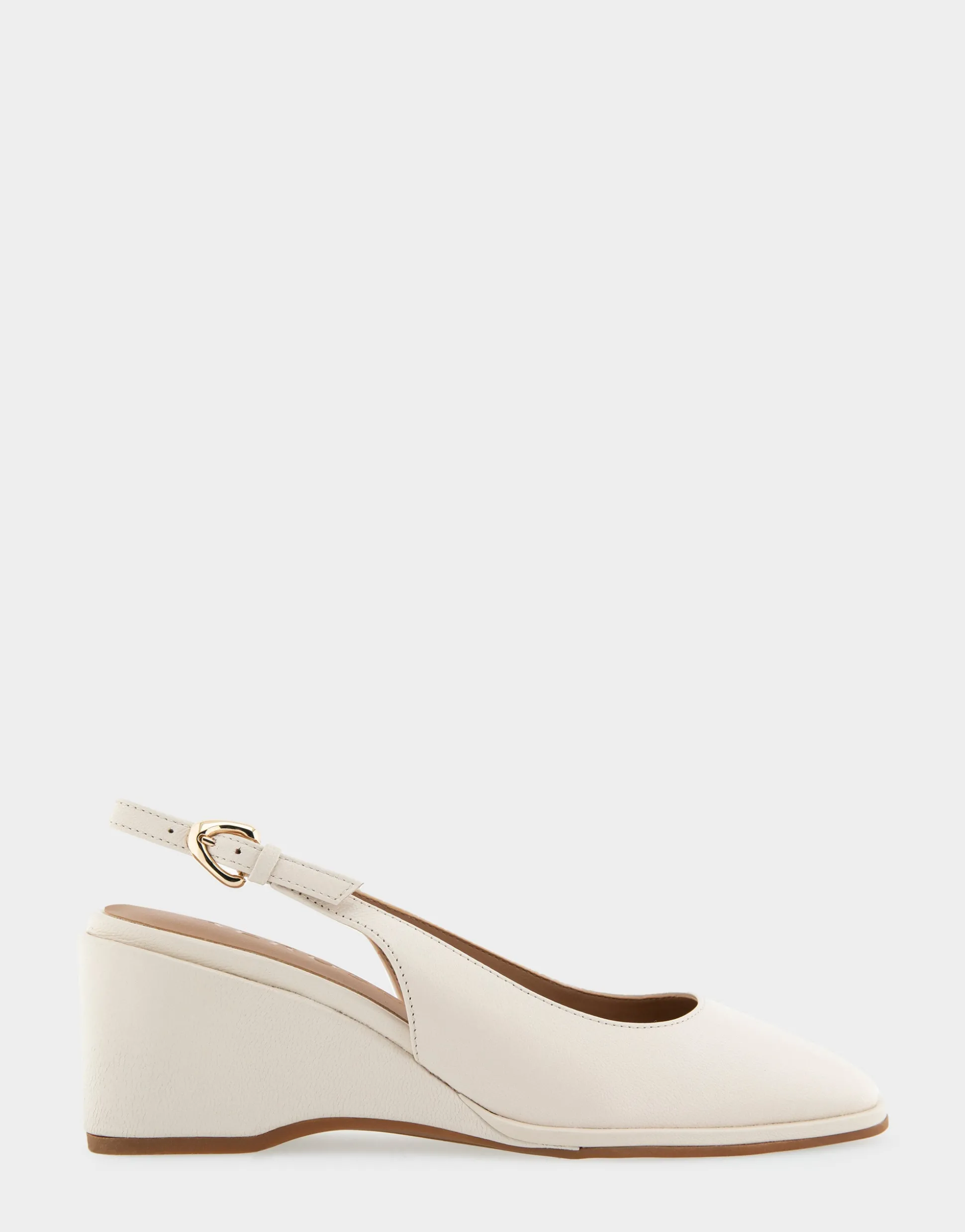 Comfortable Women's Sculpted Wedge Slingback in Eggong Leather