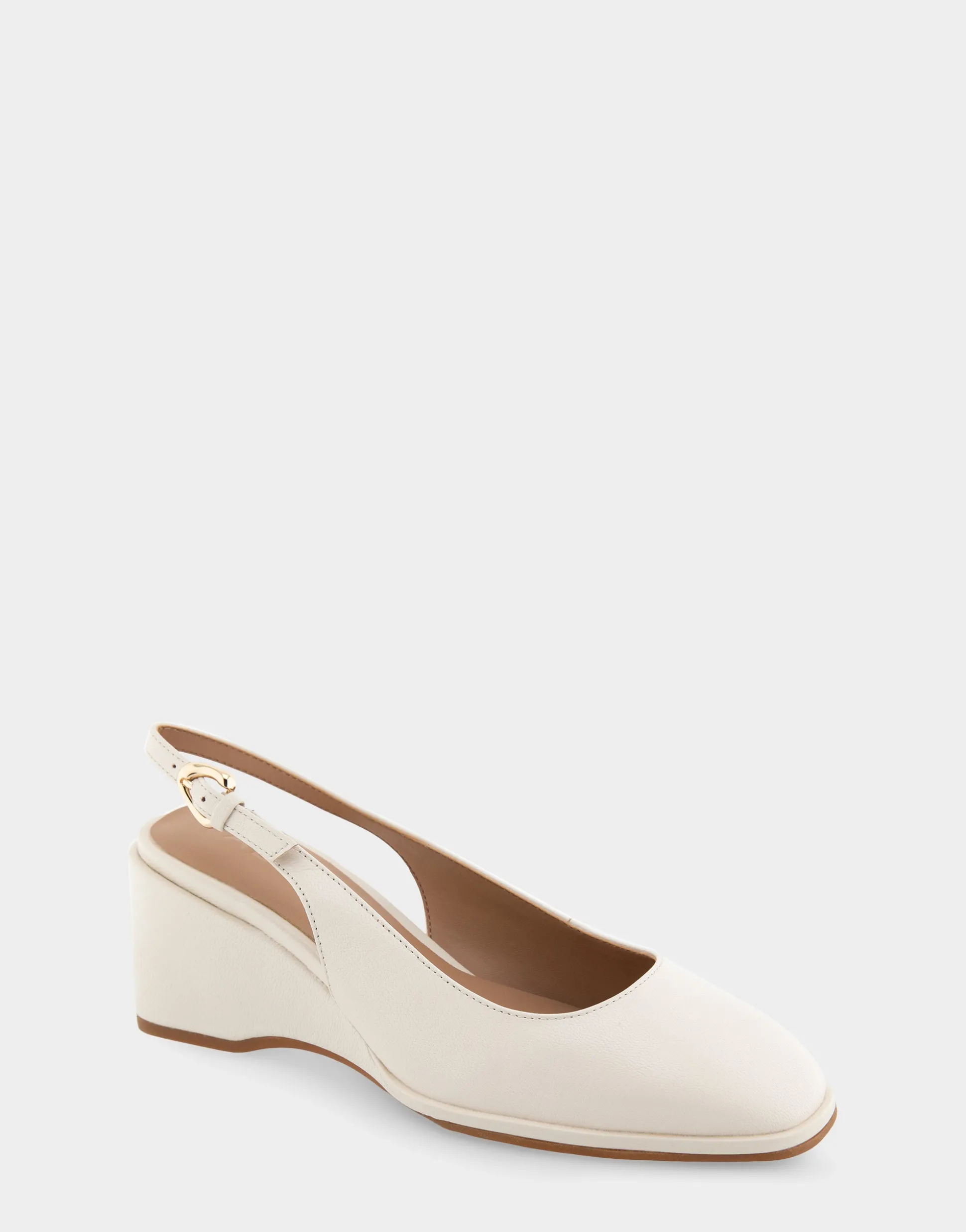 Comfortable Women's Sculpted Wedge Slingback in Eggong Leather