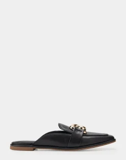 Comfortable Women's Slide in Black Genuine Leather