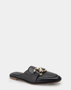 Comfortable Women's Slide in Black Genuine Leather