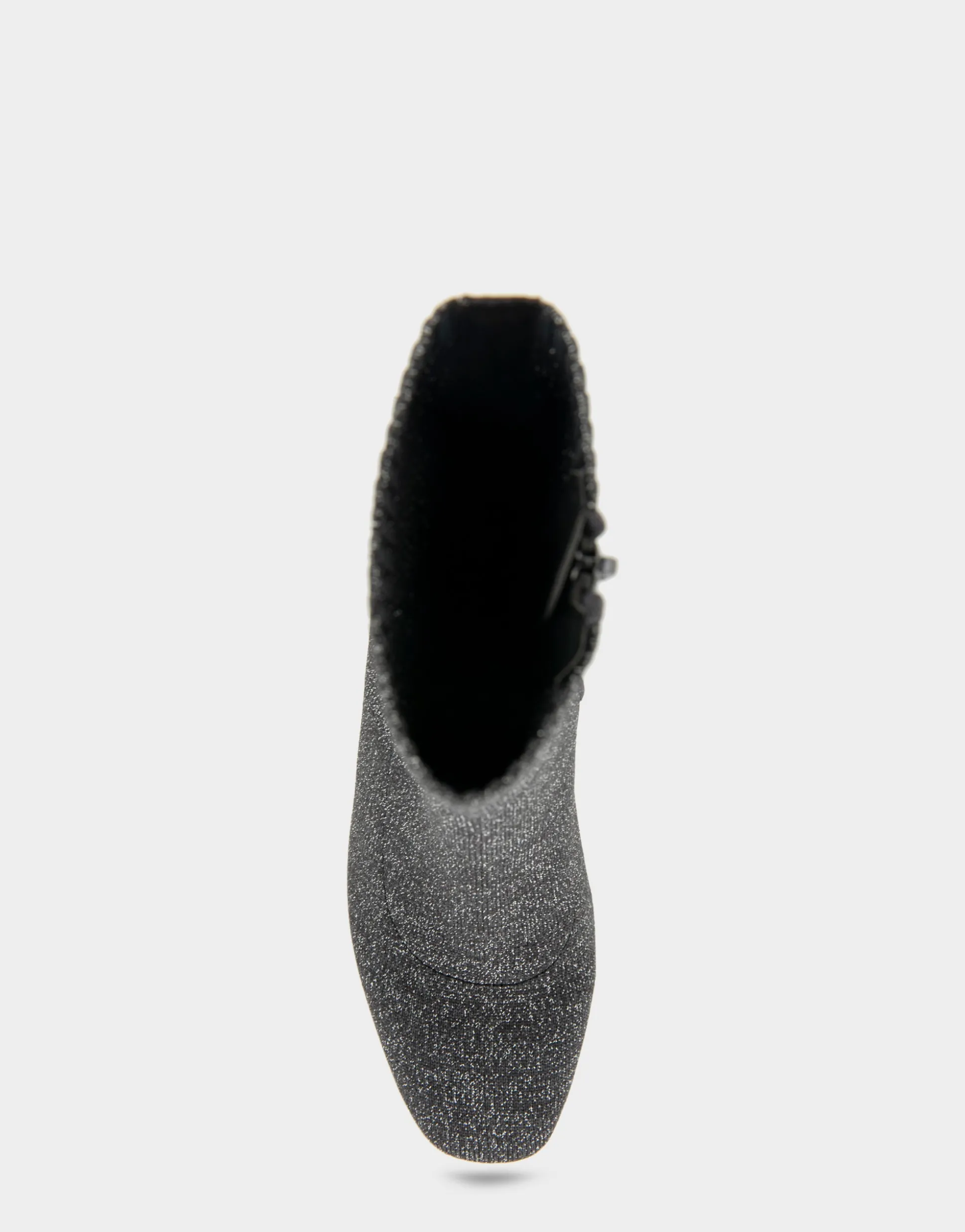 Comfortable Women's Stretch Knit Sculpted Heel Bootie in Gunmetal Knit Stretch Fly Knit Fabric