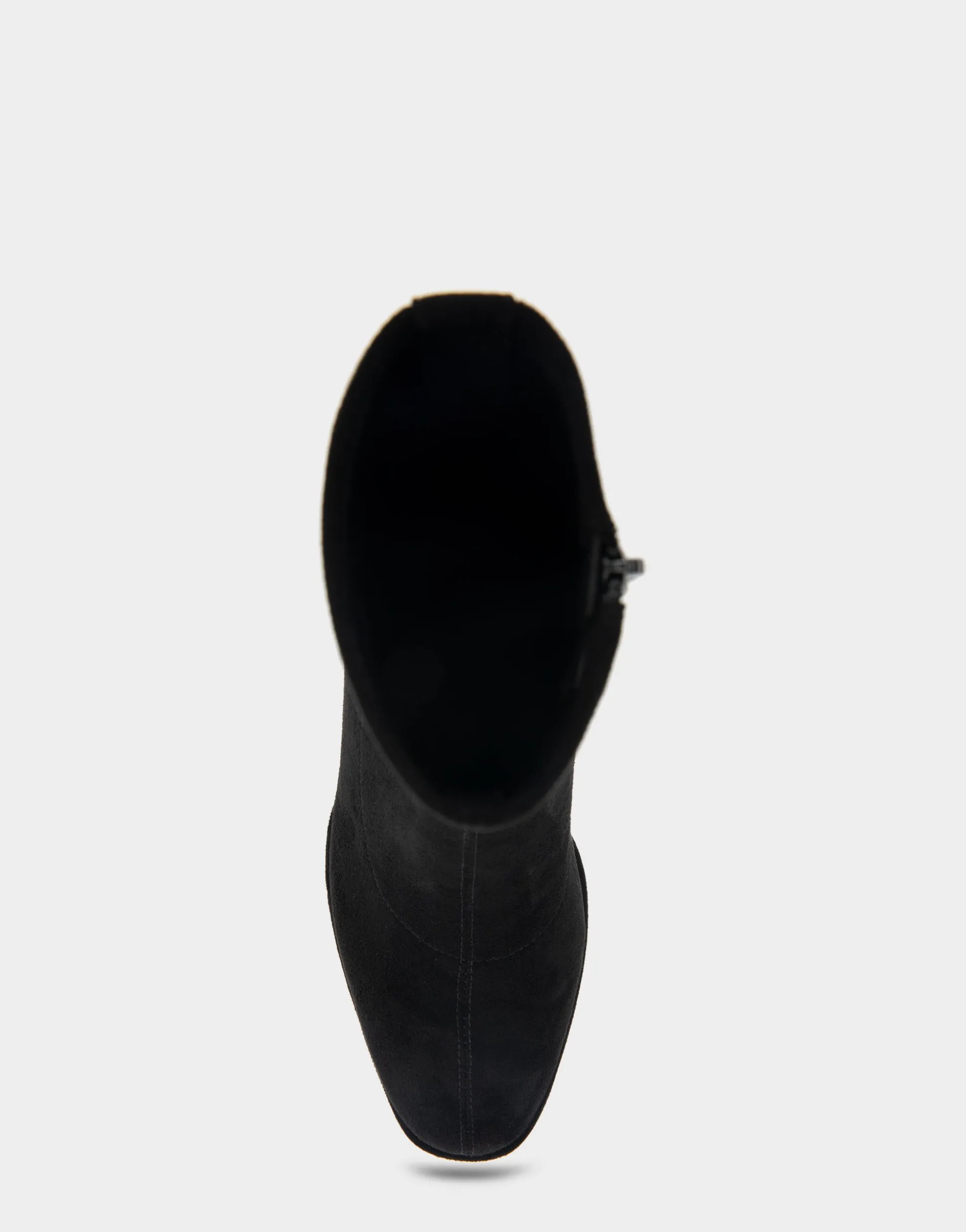 Comfortable Women's Stretch Ankle Sculpted Wedge Boot in Black Faux Suede