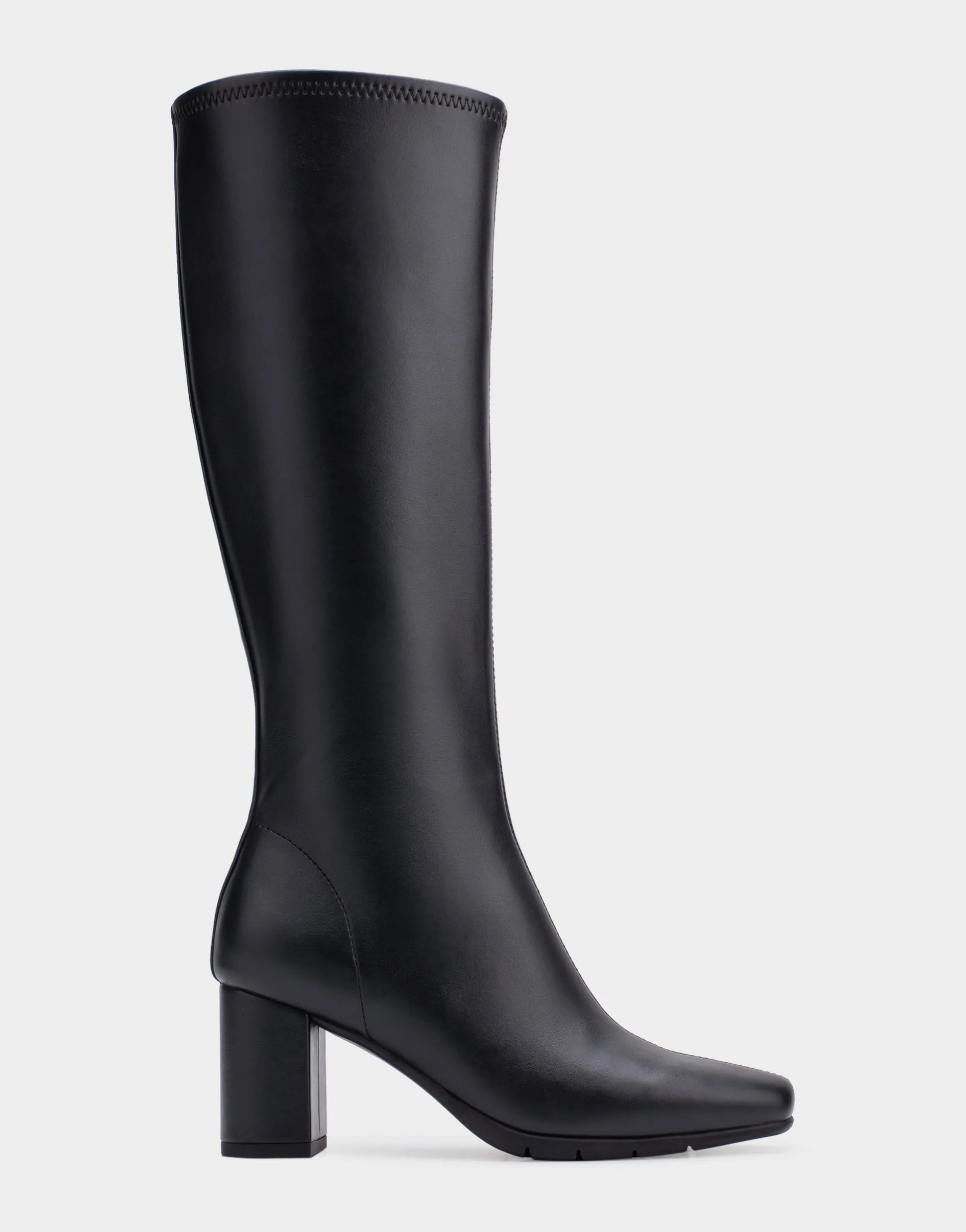 Comfortable Women's Tall Shaft Boot in Black Faux Leather