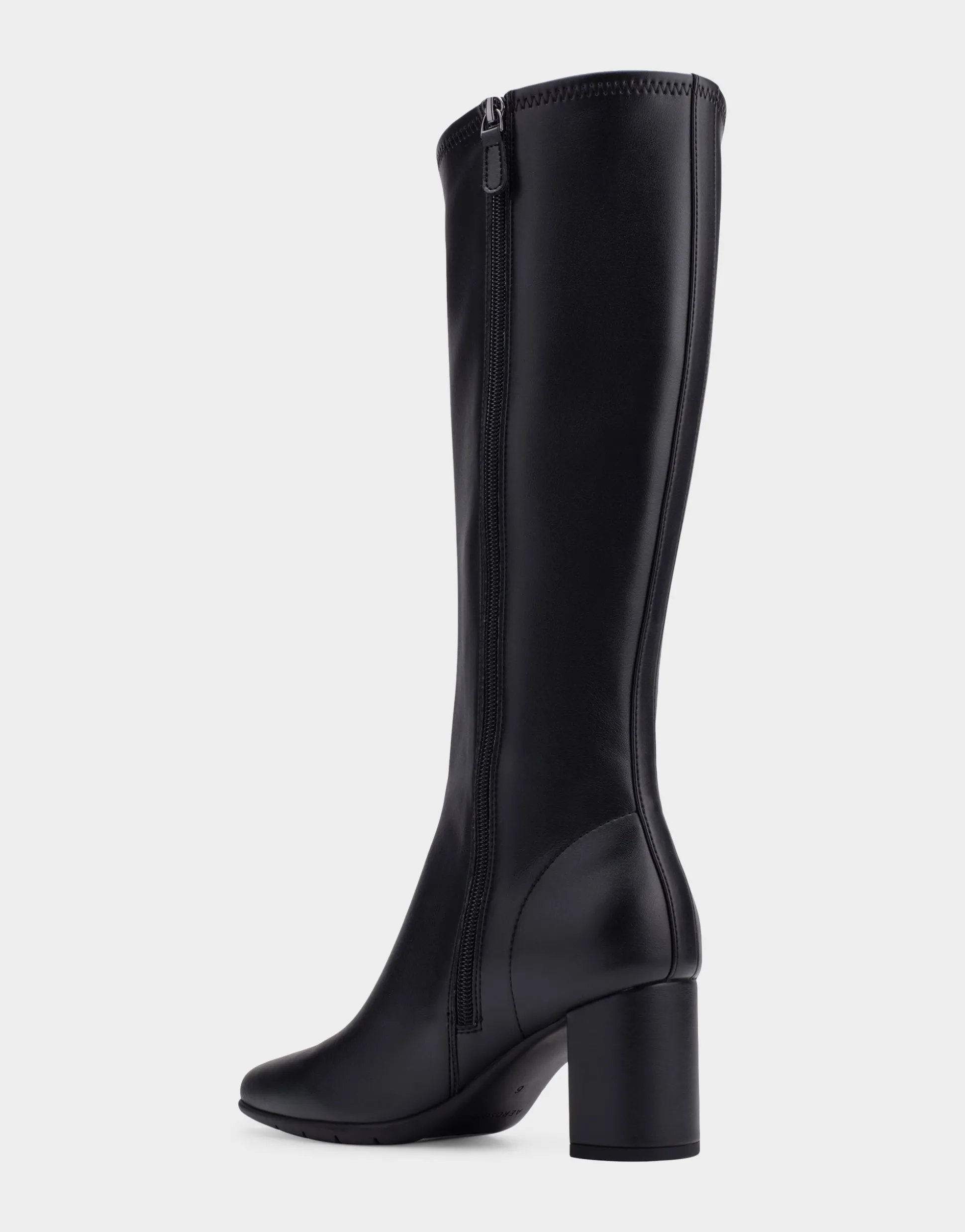 Comfortable Women's Tall Shaft Boot in Black Faux Leather