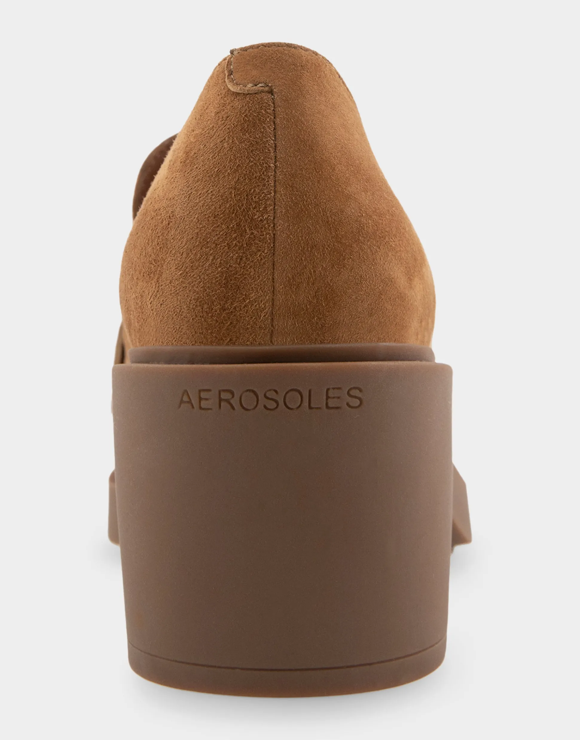 Comfortable Women's Tasseled Platform Loafer in Tobacco Suede Suede