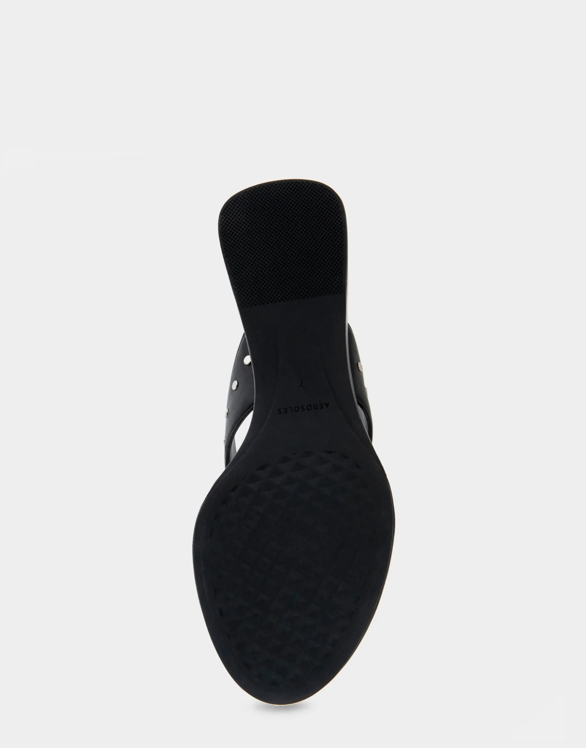 Comfortable Women's Wedge Thong Sandal in Black Allover Faux Leather